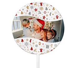 Cake topper tondo grafica natalizia con foto