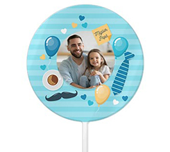 Cake topper tondo grafica miglior papà con foto