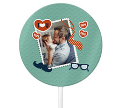 Cake topper tondo cornice con foto per la festa del papà