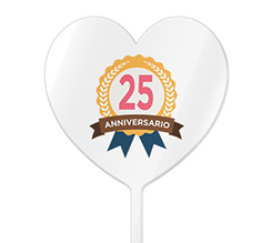Cake topper cuore 25° anniversario