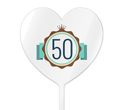 Cake topper cuore 50° anniversario