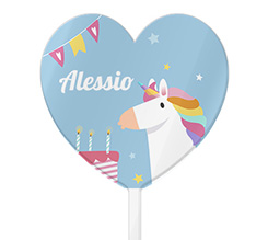 Cake topper cuore unicorno