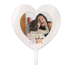 Cake topper cuore I love mom