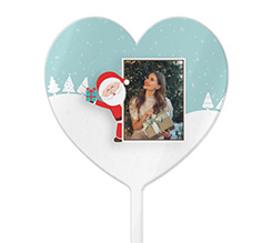 Cake topper cuore Babbo Natale