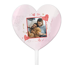 Cake topper cuore cornice con foto per san valentino