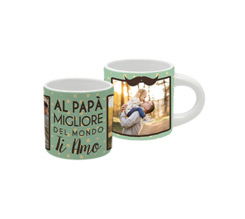 Tazzina espresso personalizzata con foto e grafica miglior papà