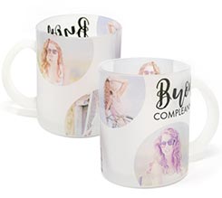 Tazza vetro effetto ghiaccio collage 4 riquadri