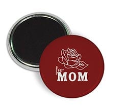 Magnete da frigo rotondo Rosa rossa