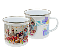 Tazza in metallo grafica compleanno bambino