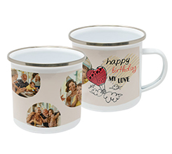 Tazza in metallo grafica compleanno Happy birthday my love