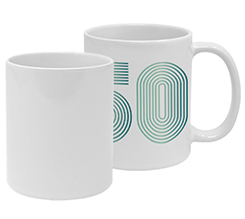 Tazza panoramica per compleanno grafica 50 anni