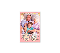 Bigliettino Auguri con foto e grafica nonni con cuoricini