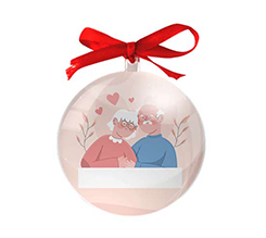 Pallina di natale festa dei nonni con grafica