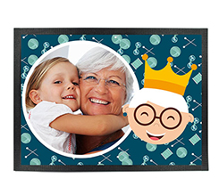 Zerbino in Gomma 80x60 con foto e grafica nonna con corona