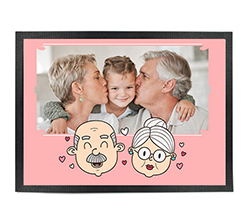 Zerbino in Gomma 80x60 con foto per la festa dei nonni