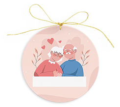 Decorazione natalizia in plexiglass con foto e grafica per festa dei nonni