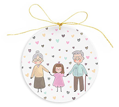 Decorazione natalizia in plexiglass con foto e grafica nonni con cuoricini