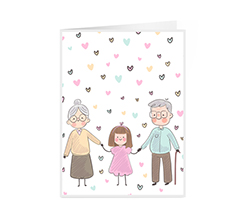 Biglietto Auguri con grafica nonni con cuoricini