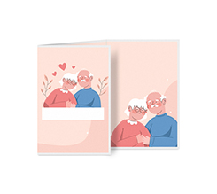 Biglietto a 3 ante verticale grafica per festa dei nonni