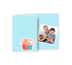 Biglietto a 3 ante verticale grafica nonni abbracciati