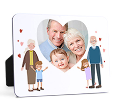 Cornice piccola con foto e grafica nonni con nipoti