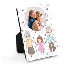 Cornice Media Personalizzata con foto e grafica disegno nonni