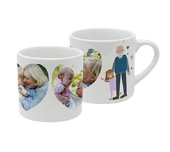 Tazza caffè americano personalizzata con foto e grafica nonni con nipoti