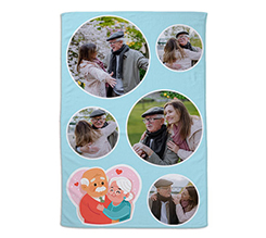 Coperta personalizzata con collage di foto e grafica per nonni