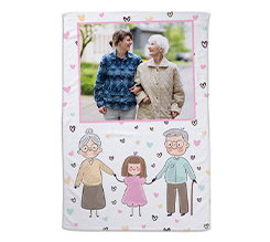 Coperta prestige con foto e grafica con disegno nonni