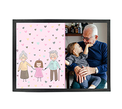 Zerbino in Gomma 60x40 con foto e grafica per nonni con cuoricini