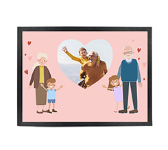 Zerbino in Gomma 60x40 con foto e grafica nonni e nipoti