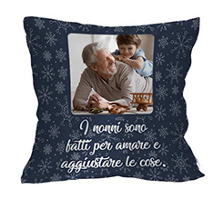 Cuscino in raso personalizzato con foto e grafica nonni da amare