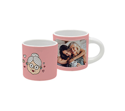 Tazzina espresso personalizzata con foto e grafica nonni con cuoricini