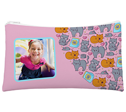 Astuccio a bustina con foto e grafica gattini