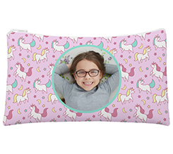 Astuccio a bustina con foto e grafica unicorno