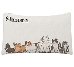 Astuccio a bustina con nome e grafica gattini