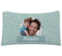 Astuccio a bustina con nome e grafica onde