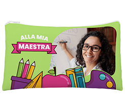 Astuccio a bustina con foto e grafica alla mia maestra