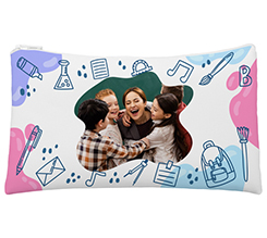 Astuccio a bustina con foto e grafica astratta per scuola