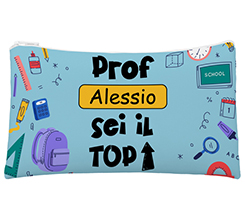 Astuccio a bustina con nome e grafica prof top