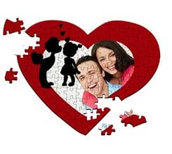 Puzzle cuore A4 Lui e lei