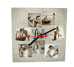 Orologio Quadrato in Vetro Crazy collage