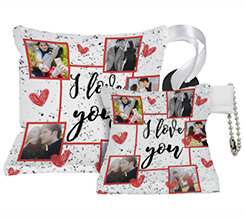 Portachiavi ventosa I love you collage