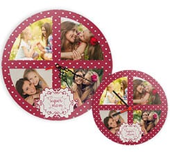 Orologio in legno rotondo Super mom