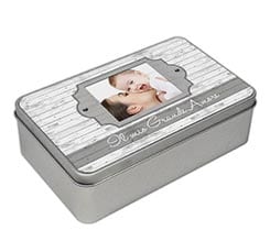 Scatola Latta Rettangolare Shabby Chic