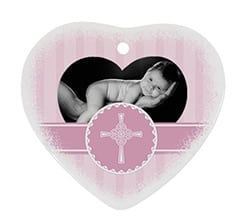 Decorazioni natalizie ceramica cuore Baptism her