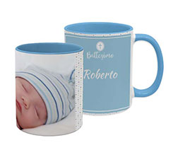 Tazza panoramica Battesimo bimbo pois