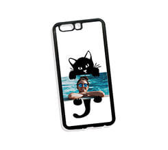 Cover in Silicone Huawei P10 Plus Black Cat