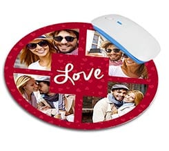 Tappetino mouse tondo Love for collage