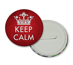 Spilla con clip Keep calm rosso